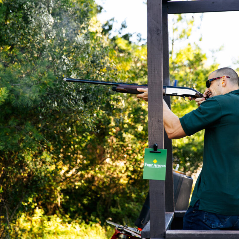 Seth Scott skeet shooting during client event