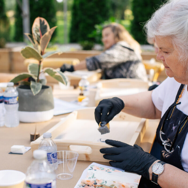 Women crafting at Four Arrows Ladies Night Out