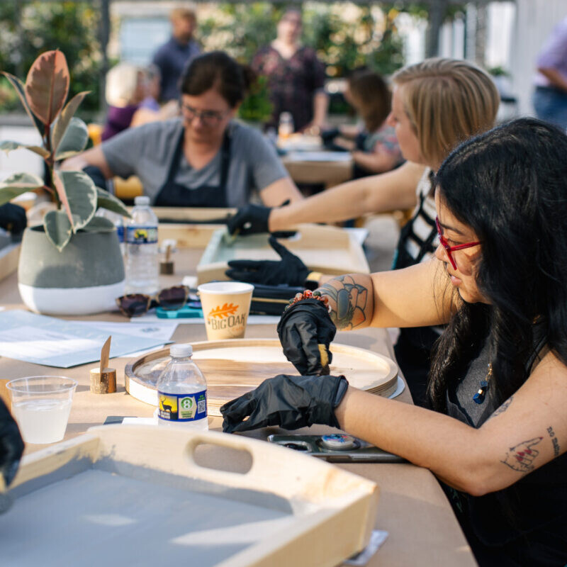 Women crafting at Four Arrows Ladies Night Out